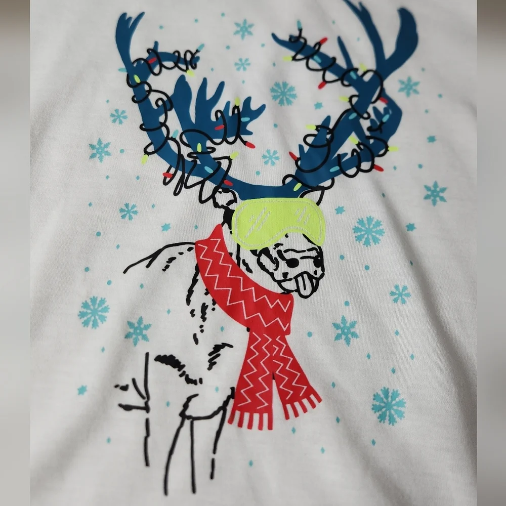 Youth Pajama Long Sleeve Top With Christmas Reindeer - Cat & Jack - XL (14)